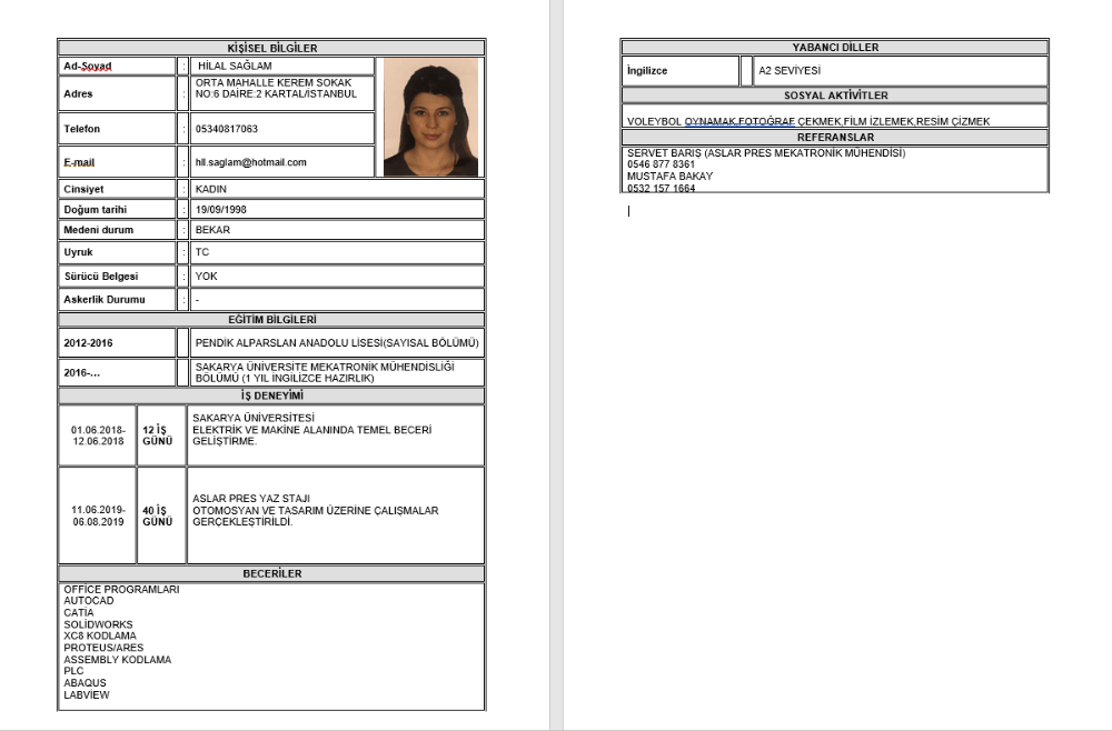 CV EKRAN GÖRÜNTÜSÜ